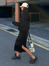 DAZY 2pcs Women Solid Color Hoodie Dress Set